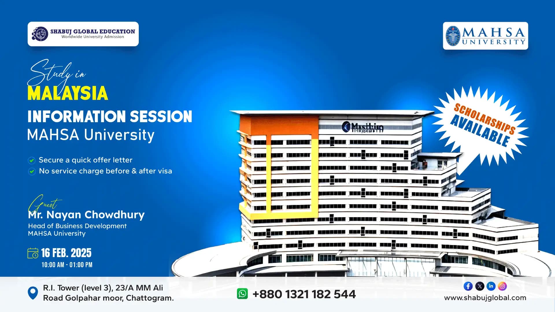 Study in Malaysia Information Session - MAHSA University