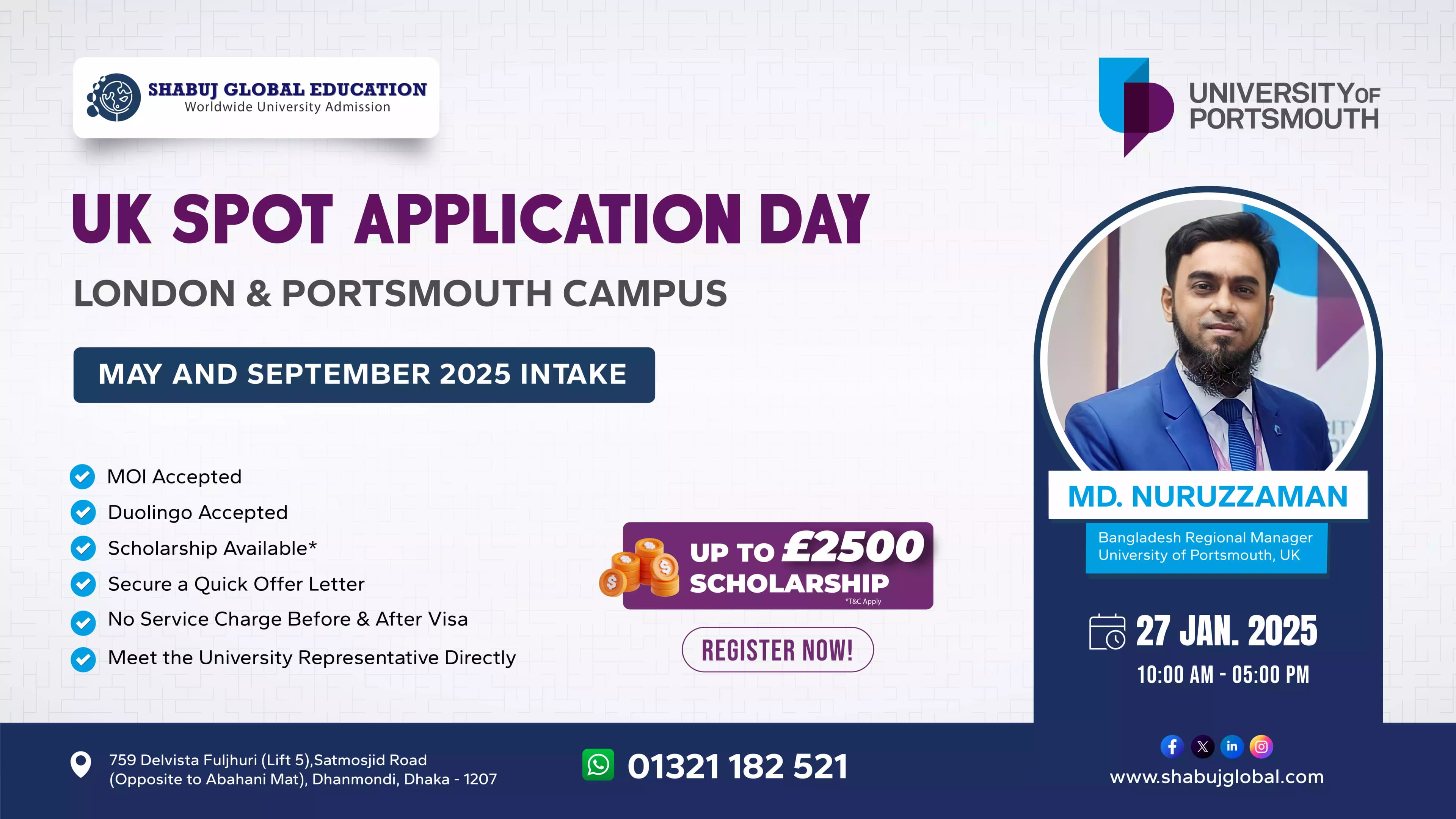 UK Spot Application Day - University of Portsmout