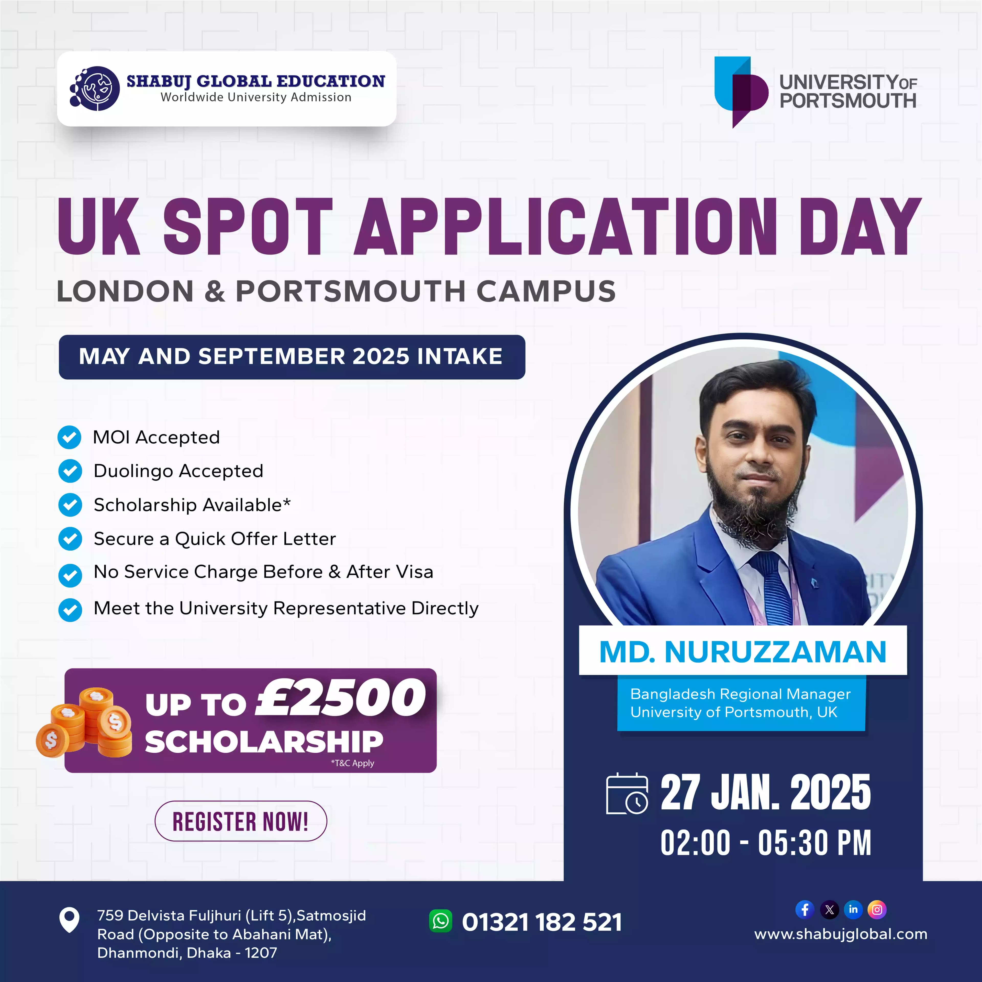 UK Spot Application Day - University of Portsmout