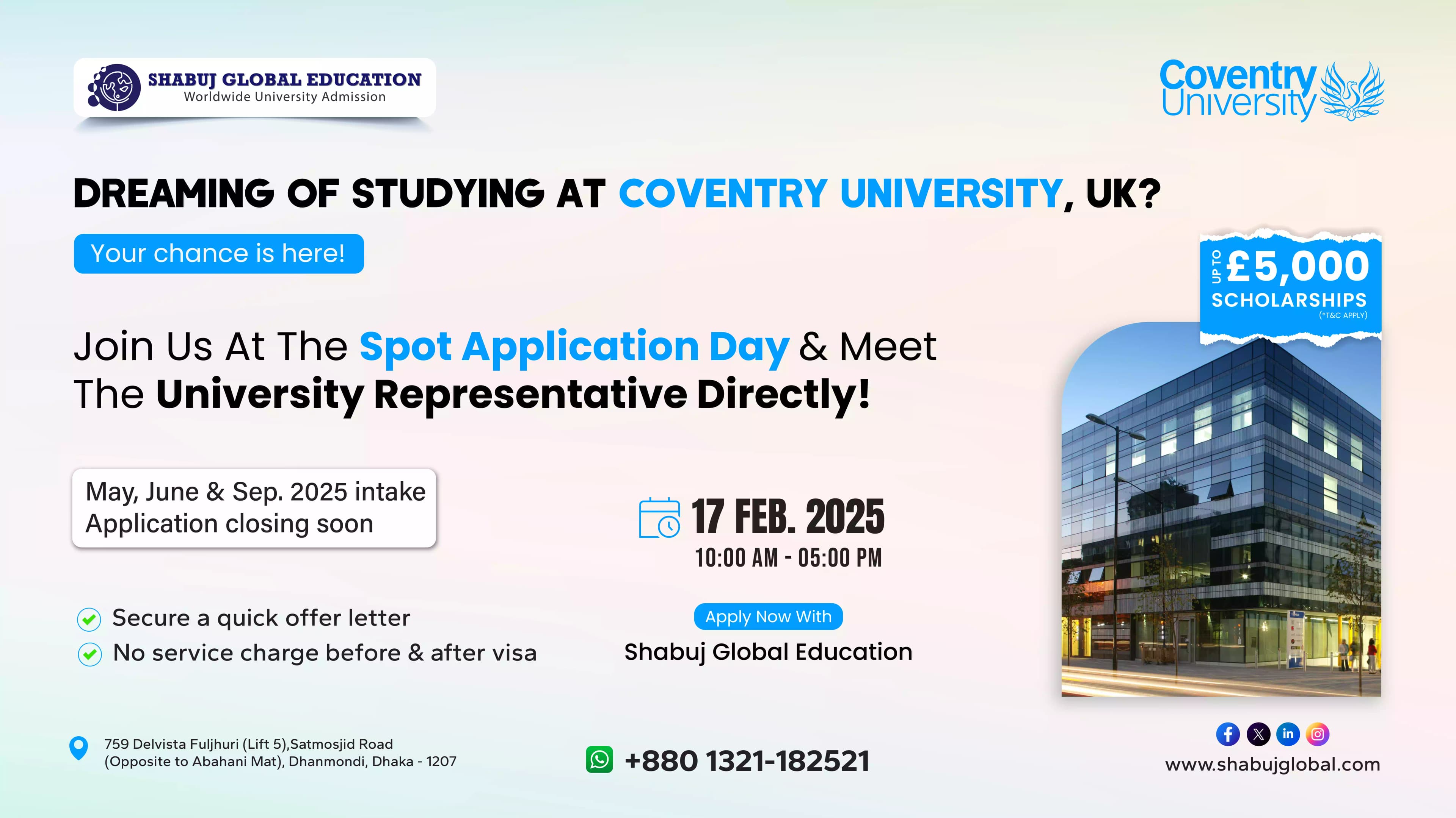 Coventry University Spot Application Day - Dhaka
