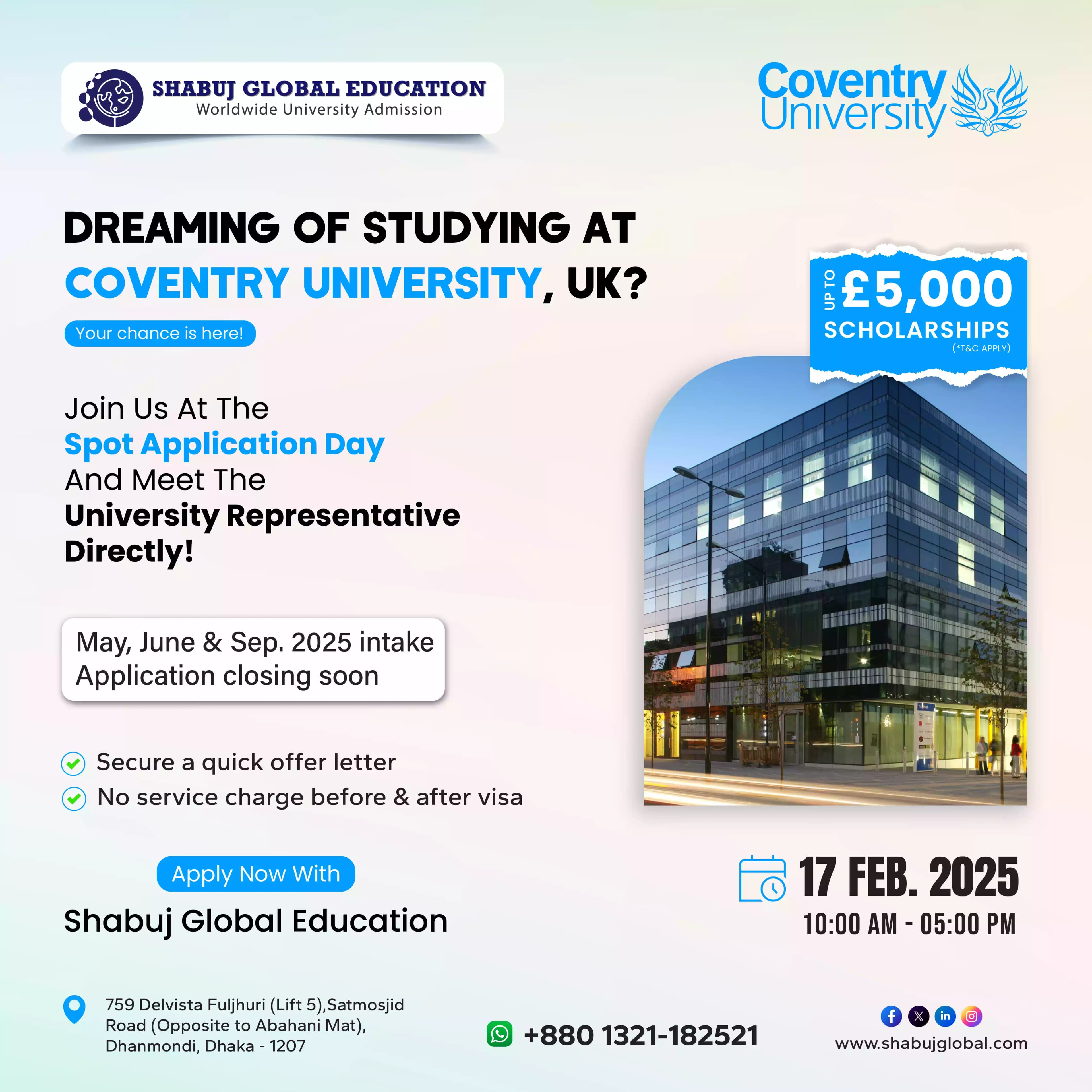 Coventry University Spot Application Day - Dhaka