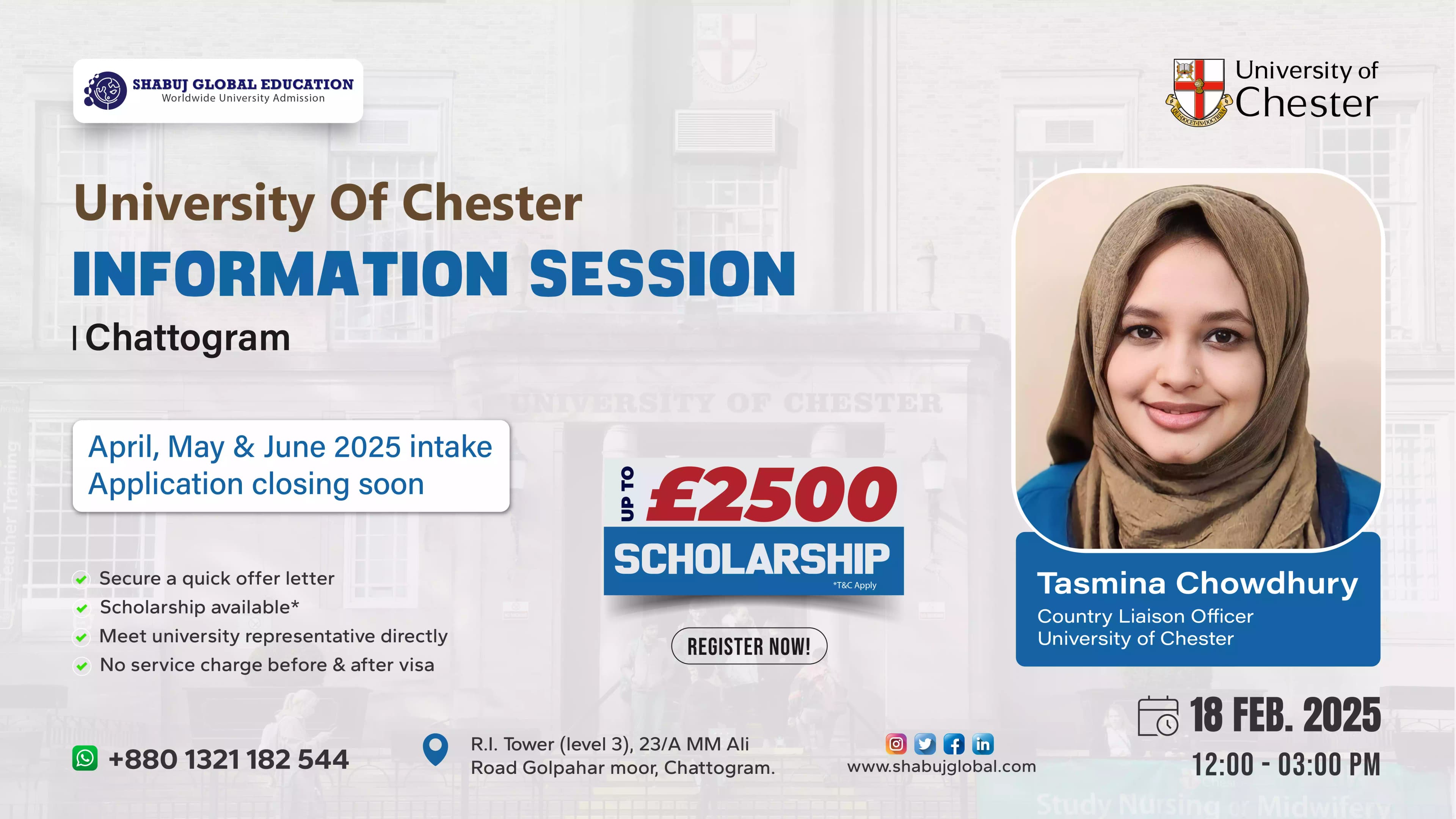 University of Chester Information Session - Chattogram