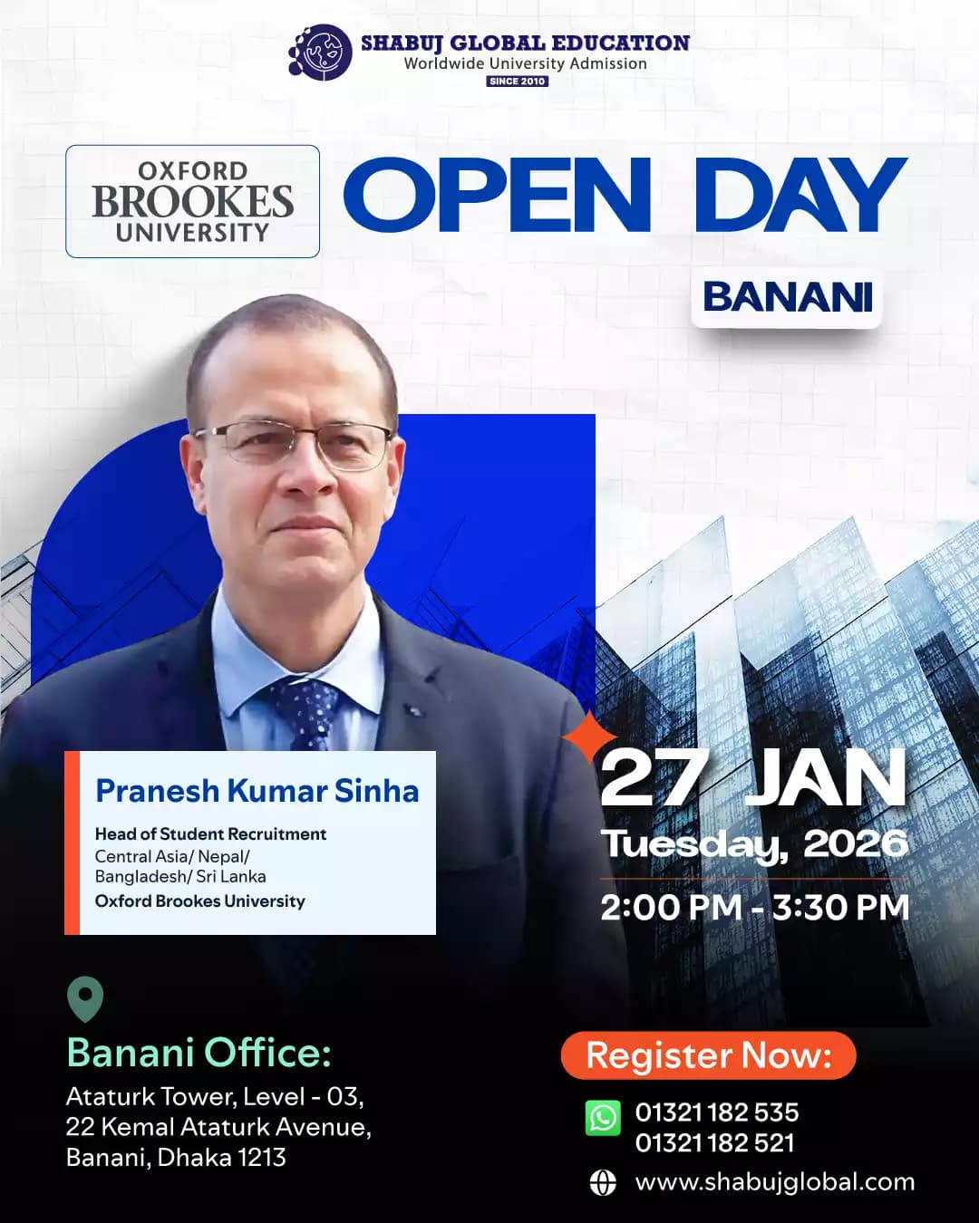 Oxford Brookes University Admission Open Day – Banani 2026