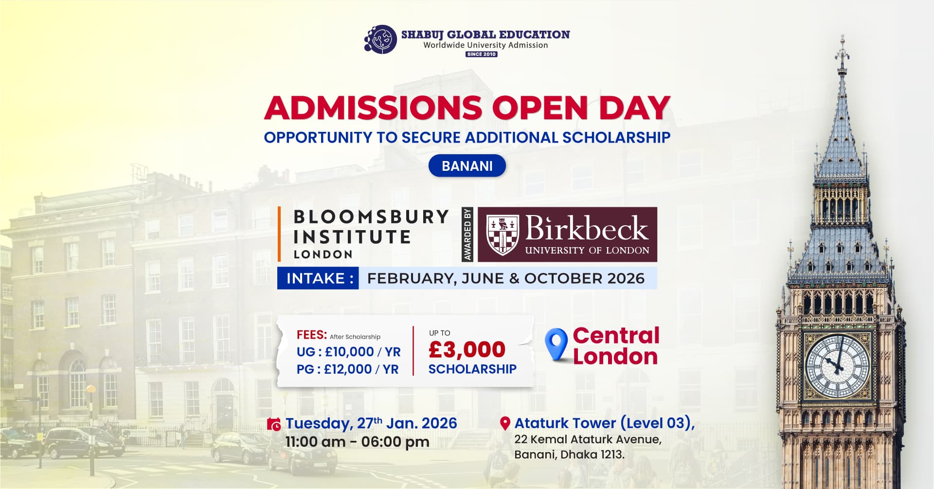 Bloomsbury Institute London Open Day – Study in UK 2026
