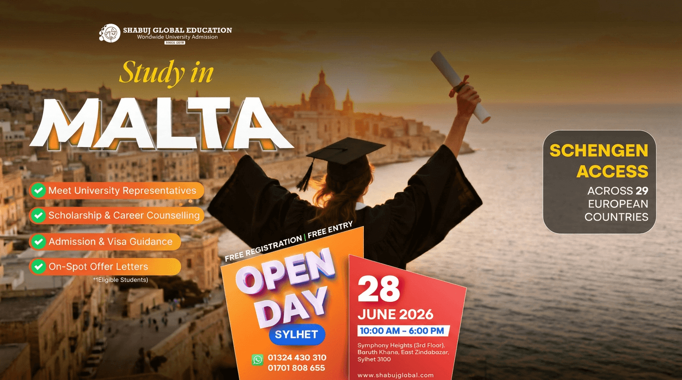 Study in Malta Open Day 2026 in Sylhet | Scholarships & Admissions